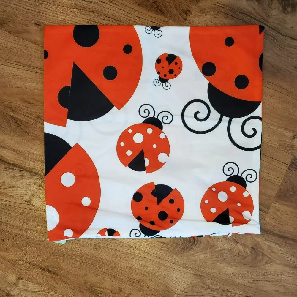 Ladybug Accent Pillow Covers, Set of 3, Lady Bug Insect Decor, Throw Pillow